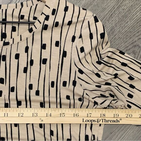 JM COLLECTION Tunic Top Women’s MPTan Black Scoop Neck 3/4 Sleeve Rayon Spandex. - Picture 8 of 9